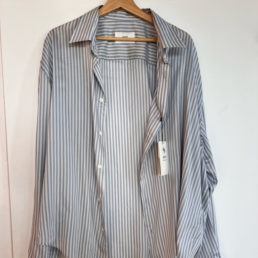 Brand New AMI Alexandre Mattiussi Silk Button Down Shirt